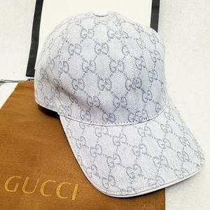 Grey and white gucci hat
